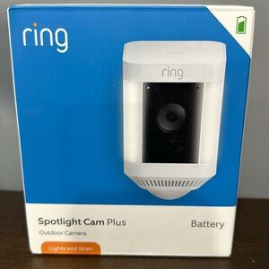 Ring Spotlight Cam Plus Outdoorr Camera - Lights & Siren - White